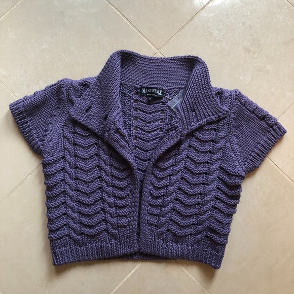 MARYSTYLE Sweaters - MARYSTYLE WOMEN'S CROP  SHORT SLEEVE SWEATER/SZ MD